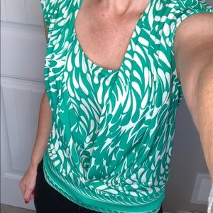BCBG green and cream tank/blouse
